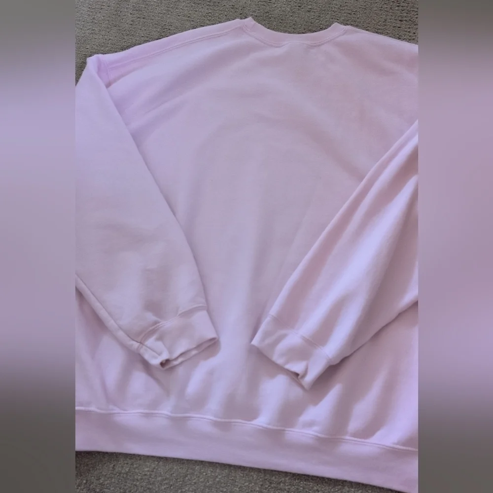 Gildan Women's "My Tummy Hurts" Graphic Light Pink Custom Crewneck Sweatshirt - Picture 8 of 11